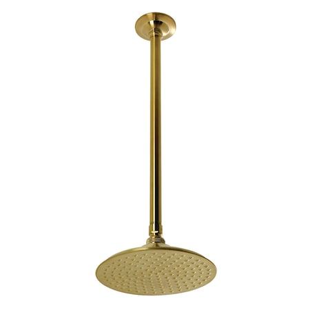 Showerscape K236K27 7-3/4 Inch Showerhead with 17-Inch Ceiling Mount Shower Arm, Brushed Brass K236K27